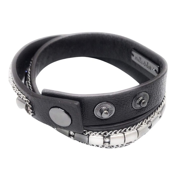 STELLA & DOT • Silver Gunmetal Cady Wrap Bracelet - Picture 5 of 6